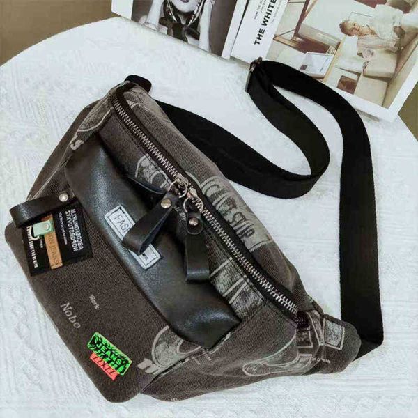 

women's chest bag hanban new letter cowboy with leather messenger bag personality street satchel sports waist fashion trend 220719