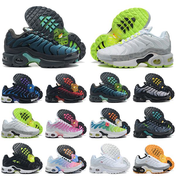 

kids trainers running shoes sneakers gold scarab hyper jade royal university sports tennis 2022 tn plus women breathable size 28-35, Black