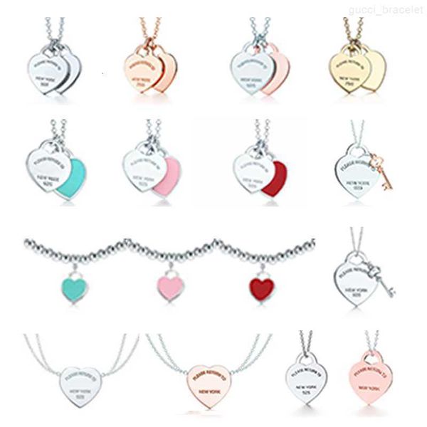

2023 love heart designer necklaces womens, Silver