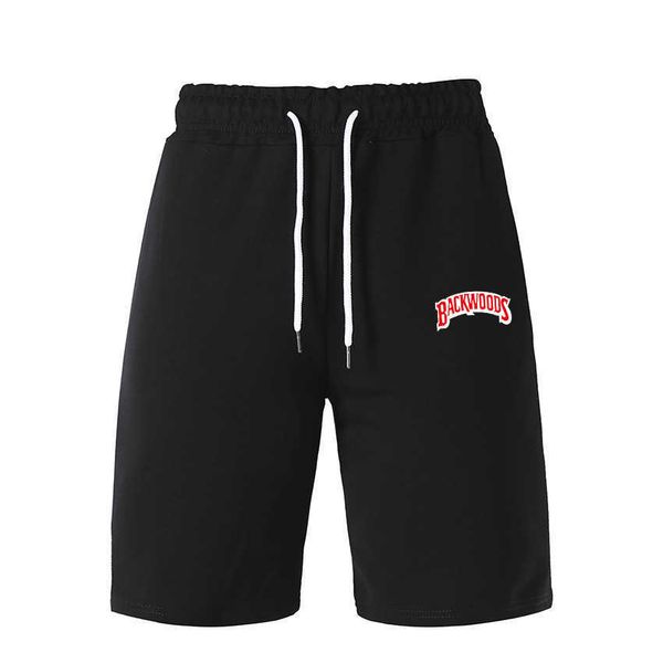 

men's shorts men's shorts men's beach pants backwoods letter printed shorts trendy capris loose casual pants, White;black