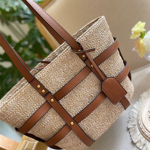 

luxury shopping bags women high-grade braid tote designer bag fashion shoulder handbag spring and summer crossbody tote women's beach b