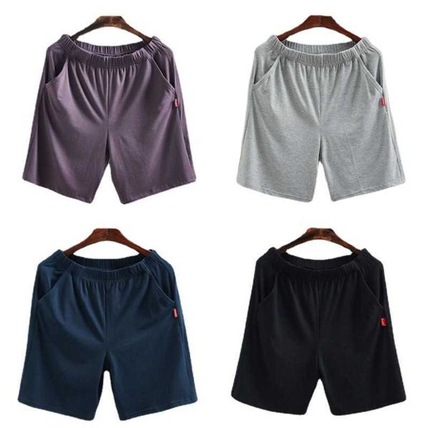 

men's shorts men's casual cotton shorts summer men's thin cotton casual sports 5 point simple loose shorts, White;black