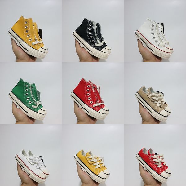 

Designer Infants Star Sneakers Low Top High Top Casual Shoes 1970 Multi Color Canvas Platform Toddlers Lace Up Shoes, No box