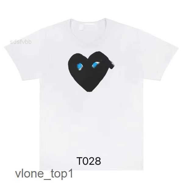 

1g49 men's t shirts fashion mens play t shirt designer red heart commes casual women s des badge garcons high quanlity tshirts cotton e, White;black