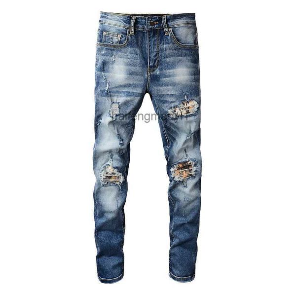 

new arrivals mens luxury designer denim jeans holes trousers jean coolguy biker pants man clothing #861, Blue