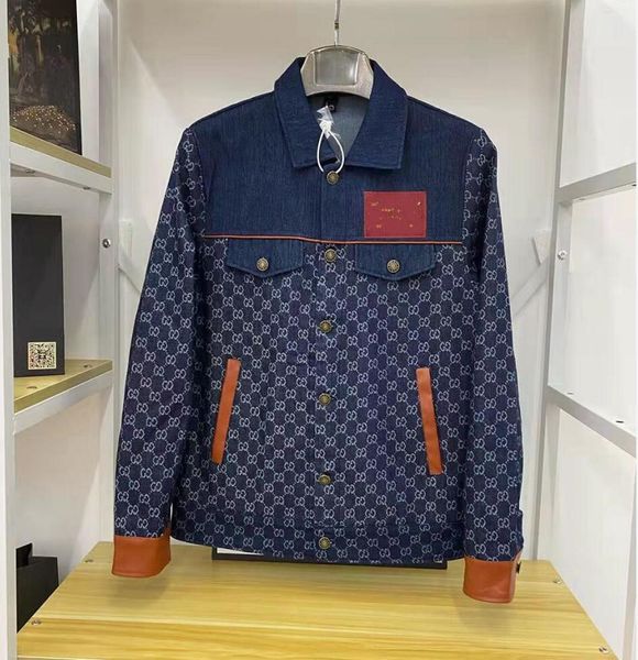 

2022gg fashion slim fit coat men denim jacket streetwear hip hop men039s hooded jean jackets male casual loose outerwear6216180, Black;brown