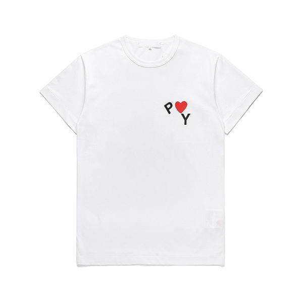 

famous designer t shirt red love hear tees mens womens fashion casual short sleeve summer t-shirts cotton streetwear play couple tshirt who, White;black
