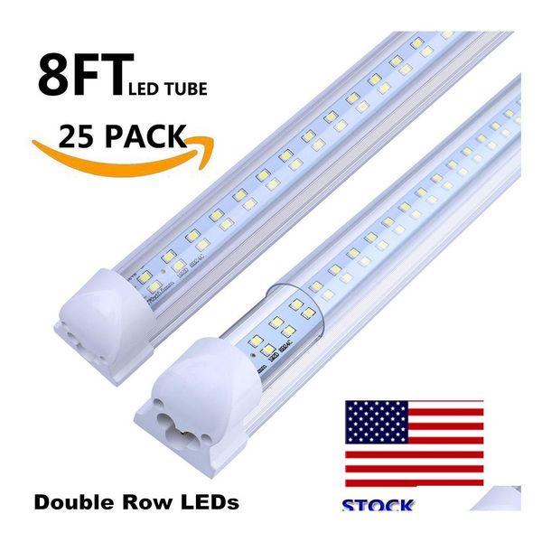 

led tubes t8 8ft shop light 4 rows 120w integrated tube lamp v shape 4ft 5ft 6ft 8 ft garage lighting fixture drop delivery lights bb dhved