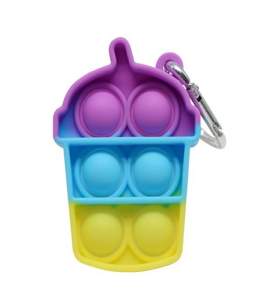 

25style keychain push bubble fidget toys poppers decompression toy fidgets key chain anti stress board mix models 76211155450