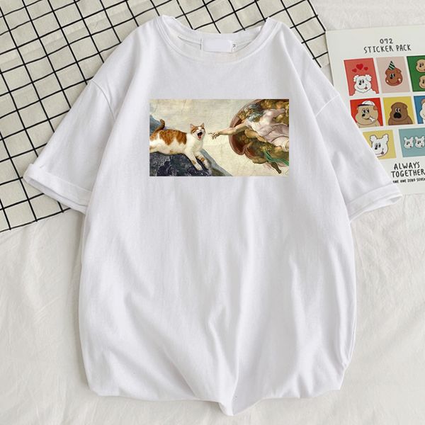 

men's t-shirts the creation of adam funny picture prints men's t-shirts sport loose t shirt style vintage tshirt fashion oversized, White;black