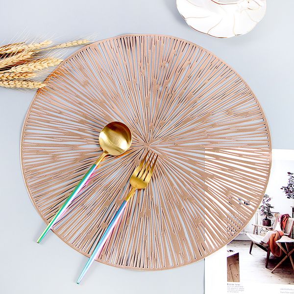 

solid color pvc coaster fireworks wisps hollow round stamping placemat coaster