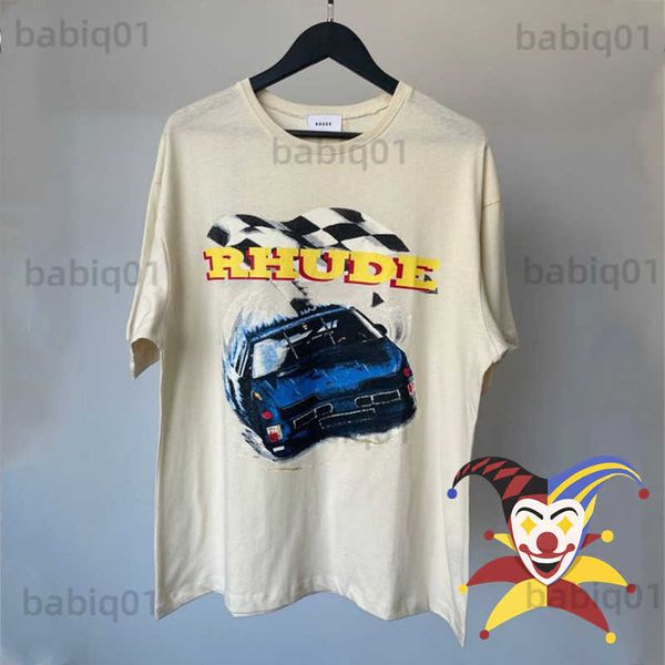 

men's t-shirts oversized rhude box perspective t-shirt men women vintage rhude color print tees t230321, White;black