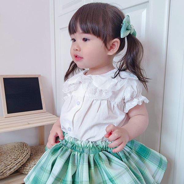 

kids shirts kids baby blouse for girls spring summer solid lace ruffles long sleeve shirt toddler clothing children costumes 230321, White;black