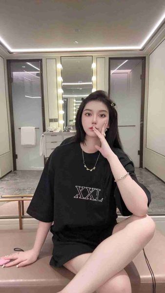 

plush t shirt designer luxury coats balciga b edition paris xxxl short tshirt washed old half sleeve fashion brand loose 1qnvq, Black