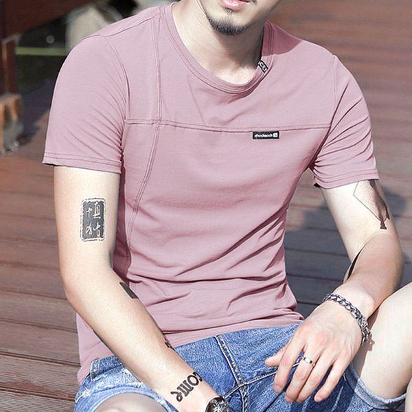 

men's t-shirts men's short sleeve t-shirt trend korean personality cotton brand t-shirt men's half sleeve round collar 230321, White;black