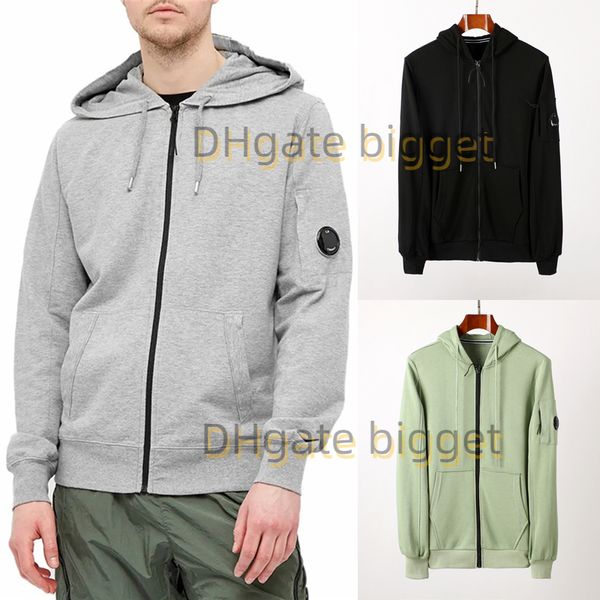 

full zip cardigan hood sweatshirt men light fleece cotton lens applique, Black