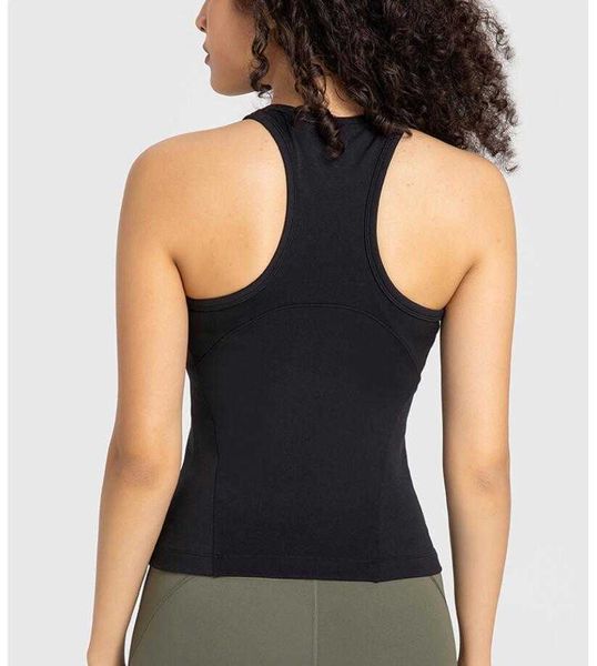 

lu-343 slim fit ebb to street yoga tank women's racerback high elastic nude sports fitness shirt dress breathable running gym clothes, White;red
