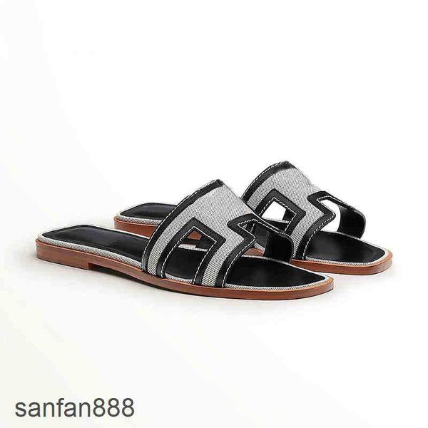 

original designer hemres slippers h sandals womens summer beach slide leather flip flops eels ladies sandal fashion wedding slippe with logo, Black