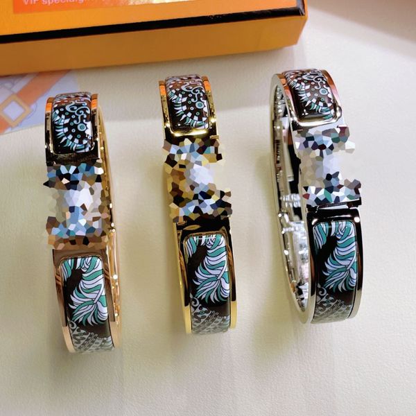 

12mm enamel clic bangle for women charm bracelets new version jungle, Golden;silver