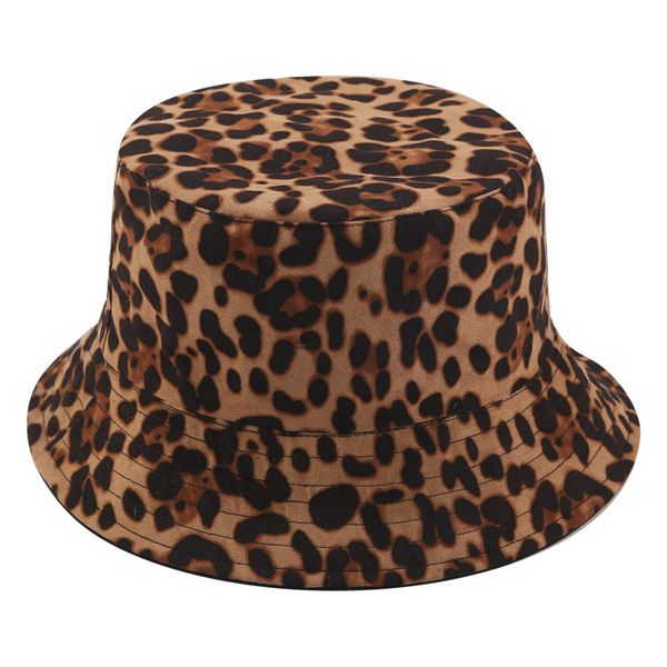 

leopard reversible female bucket hat hip hop printed women cap outdoor fishing lady panama casual female sunhat hcs231, Blue;gray