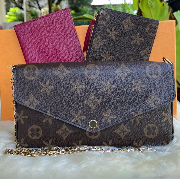 

tote m61276 multi felicie pochette 3piece clutch bag luxury designer women man retro shoulder bags genuine leather bags cross body wallets m