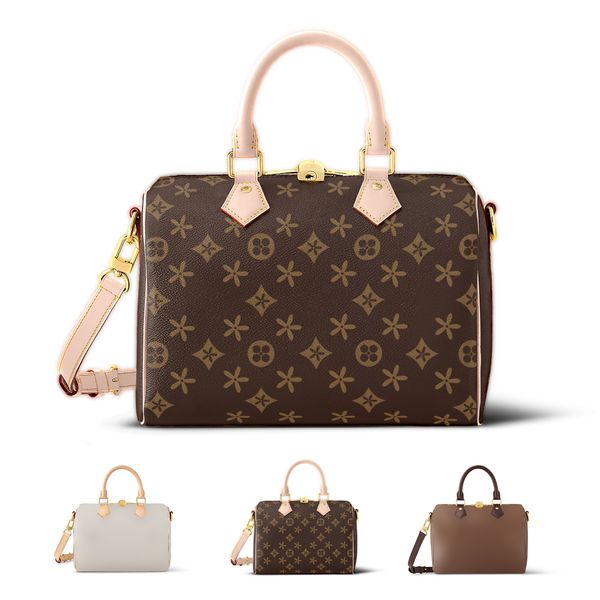 

highend quality 3 size speedy 25 30 35 travel bag m41113 with shoulder strap luxury tote handbag white check designer mens duffle bag cross