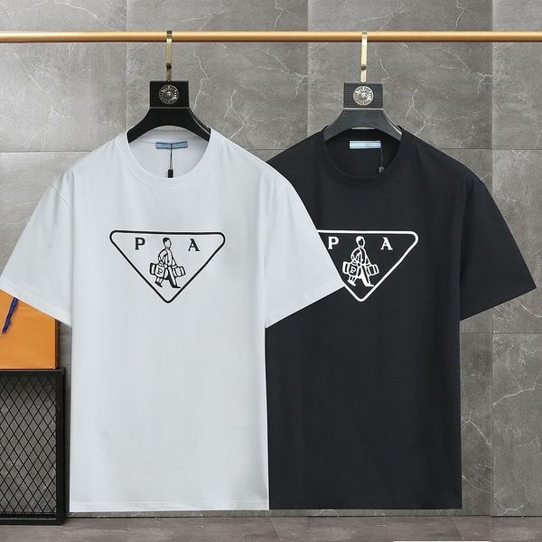 

original style brand casual mens tshirts cotton breathable triangle designer shirts womens couple slim fit crew neck short sleeve tee black, White;black
