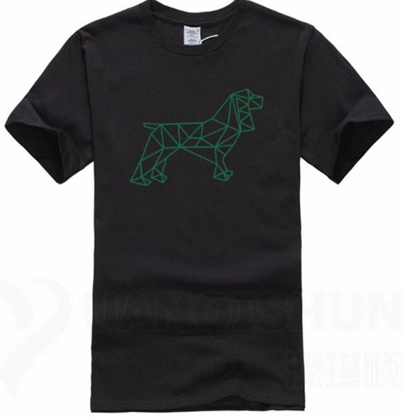 

men's t shirts simple geometric line dog print stylish casual cotton, White;black