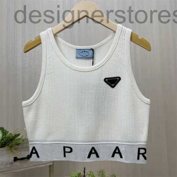 

designer women's tanks camis women tees wide shoulder strap vest sleeveless triangular letter badge t-shirt summer short gi9z, White