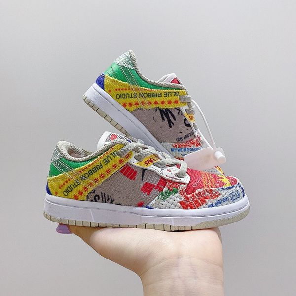 

2023 designer kids baby shoes for boys girls sports black white chunky low cows trainers boy and girl athletic outdoor sneakers children eur