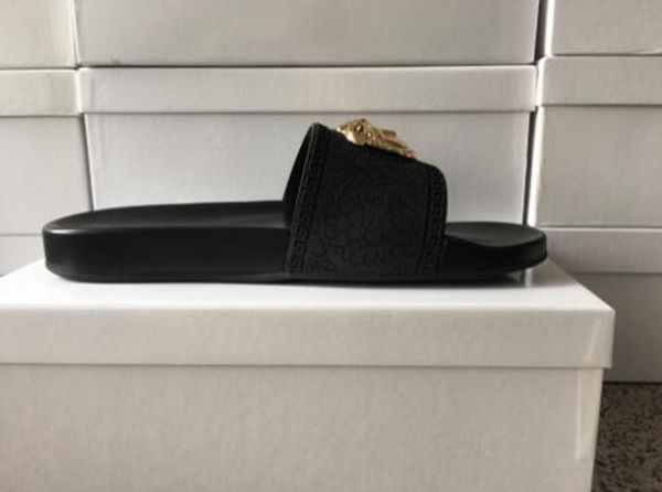 

slide designer plz slides designer sandal women and men sandals beach slide flat platform ladies sandali bathroom home shoes flip flops stri, Black