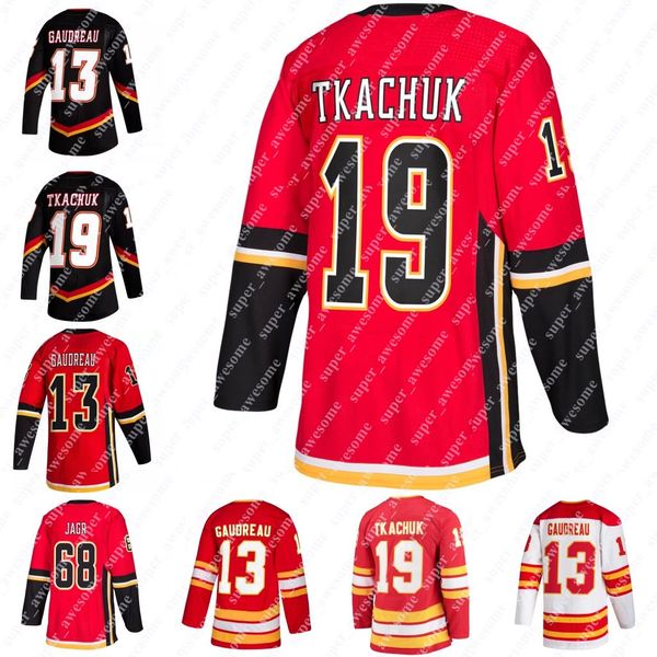 

19 matthew tkachuk jersey 13 johnny gaudreau 68 jaromir jagr hockey jerseys black red white stitched
