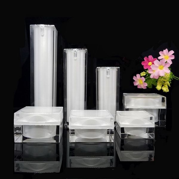 

refillable compacts 15g 30g 50g acrylic cream jar empty cosmetic packing container 15ml 30ml 60ml 100ml lotion pump bottle sample f913