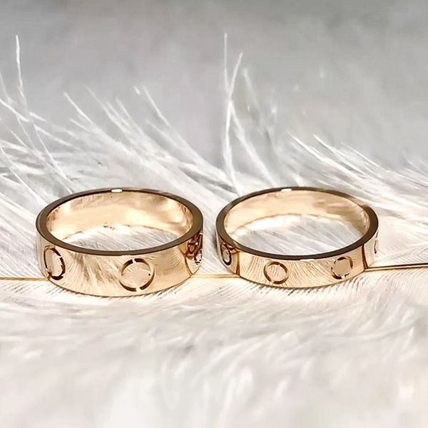 

5mm 6mm ring titanium steel silver designer jewelry rings for women engagement ring love rings men and women rose gold jewelry for gift size