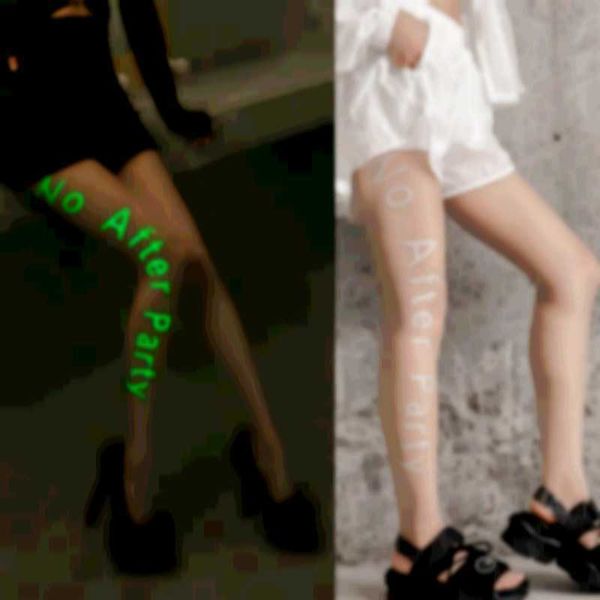 

socks hosiery style pattern letter printing glow hip lift pantyhose anti-hanging wire breathable sweat all-match fashion lovely an, Black;white