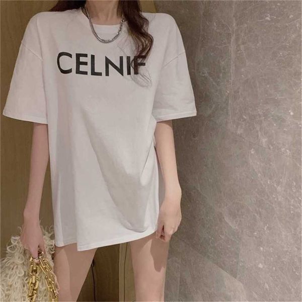 

80% off factory outlet online cotton short sleeve t-shirt women's summer new net red bf simple loose medium length top, White