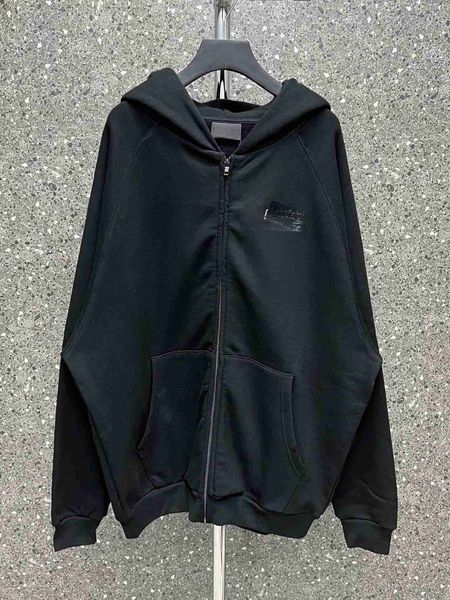 

plush t shirt designer luxury coats balciga edition b coke black rubber zipper hoodie knitted dyed cotton os drop shoulder loose fit cardiga