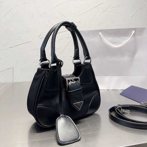 

triangle designer bag pbag half moon bags totes designers tote handbag highgrade nylon bag women fashion black shoulder bags luxury handbags