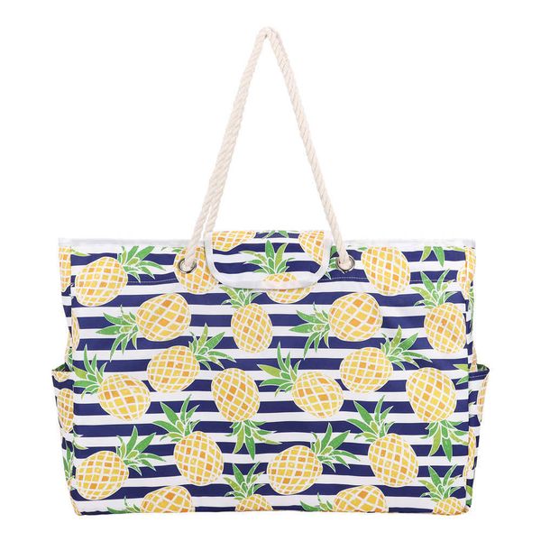 

2023 summer high capacity beach bag pineapple stripe handbag 230321