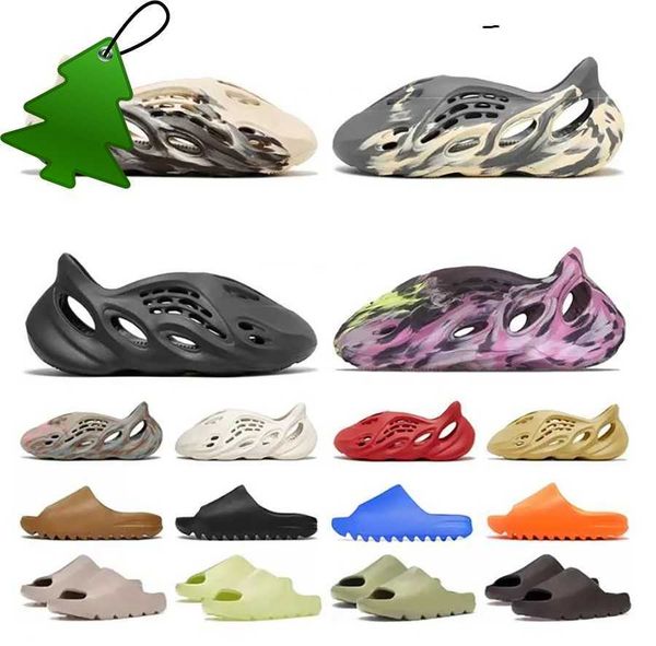 

sandals shoes yeezzys designer slippers woman man slider vermillion sandals slide ochre runr slides mineral blue onyx pure slipper foam runr, Black