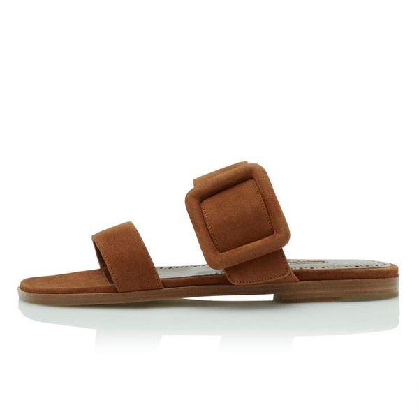 

fashion brand women slides sandals pumps titubaflat brown suede flat slider italy famous double ankle round toe slingback designer flip flop, Black