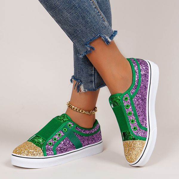 

dress shoe vulcanize sneakers bling girl glitter casual female breathable outdoor sport for 230321, Black