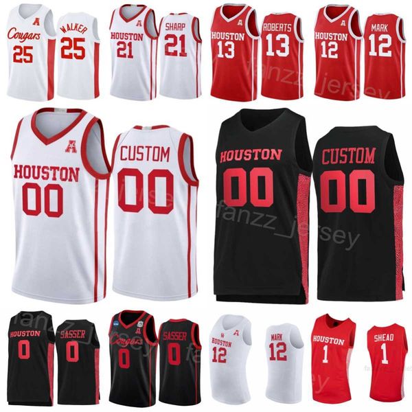 

college basketball 0 marcus sasser jerseys houston cougars 25 jarace walker 13 jwan roberts 12 tramon mark 1 jamal shead 21 emanuel sharp un, Black