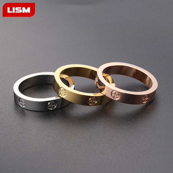 

luxury ornamentsfashion rose gold stanless steel ring with stone crystal for girl women couple in wedding cross, Silver