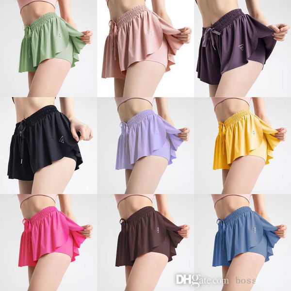 

women new yoga clothes short running pants fitness tennis skirt drawstring sports shorts skirts for 2023, White;black