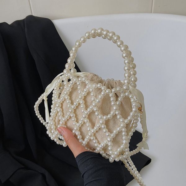 

evening bags niche all match beach hollow woven pearl acrylic material fashion dinner daily crossbody for women 230321