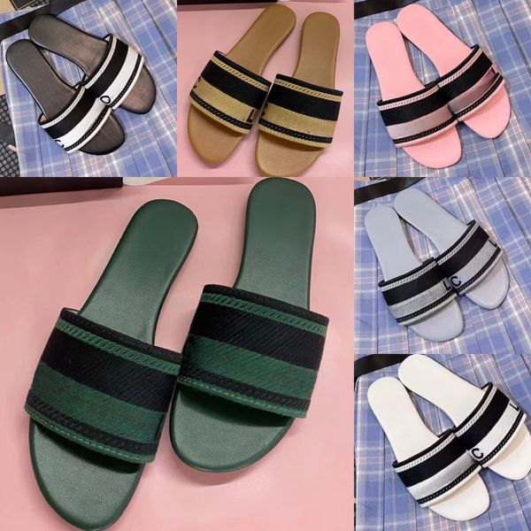 

delivery designer slippers leather sandals embroidery flat slippers one foot off women's sandals outside wear beach slippers, Black