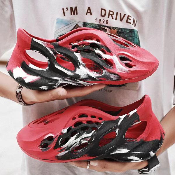 

slide foam runner designer slippers men women sandals triple black white resin pattern slippers mens womens slides slider slipper sliders qu