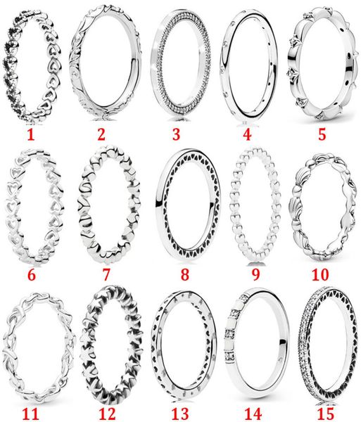 

100 925 sterling silver fit pandora ring hearts rings elegant pandora love romance jewelry engagement lovers fashion6758880, Slivery;golden