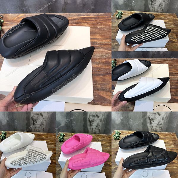 

designer sandals bit slides men women slippers space sandals pearl fashion loafers soft dough microfiber mule size 35-45, Black
